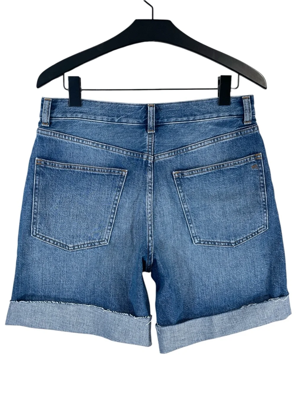 NWT Madewell Long Baggy Cuffed Jean Shorts in Mifflin Wash size 27